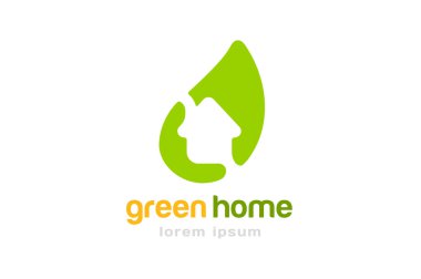 Gren ev vektör logoplate. 