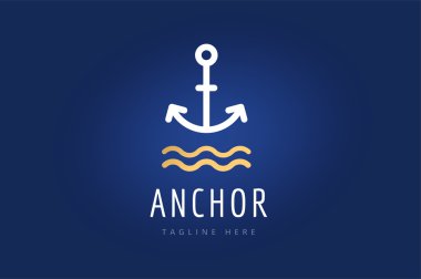 Anchor vector logo icon. Sea, sailor symbols