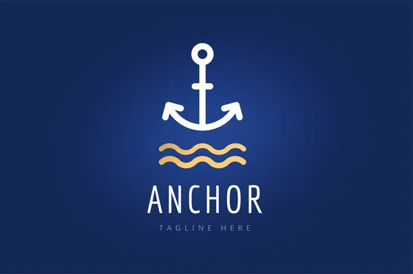 Âncora vetor logotipo ícone. Símbolos do mar, marinheiro — Vetor de Stock