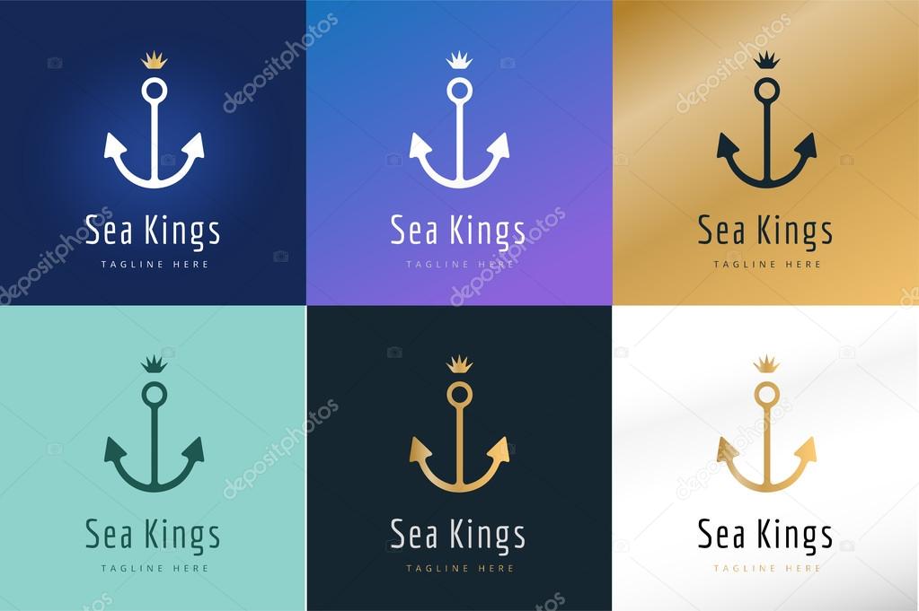 Anchor vector logo icons. Sea, sailor symbols. Anchor logo. Anchor icon. Anchor symbol, anchor tattoo. Vintage old style logo template. Retro style. Arrows, labels ribbons decor, premium quality