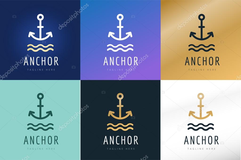 Anchor vector logo icon. Sea, sailor symbols