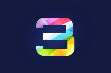 Three 3 letter vector logo icon symbol