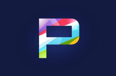 P harfi vektör logosu simgesi simgesi