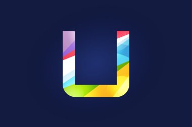 U harfi vektör logosu simgesi simgesi