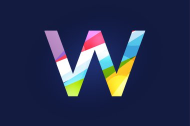 W harfi vektör logosu simgesi simgesi
