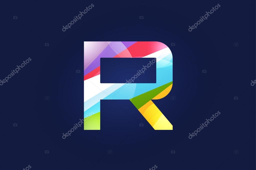 R letter vector. R logo icon template. R symbol silhouette. R isolated icon, R line style letter, R logotype, R logotype, R modern symbol, R company name brand