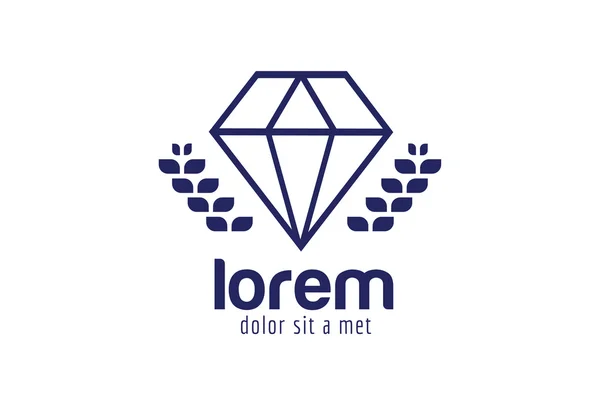 Alte Diamant-Logo-Ikone Vorlage — Stockvektor