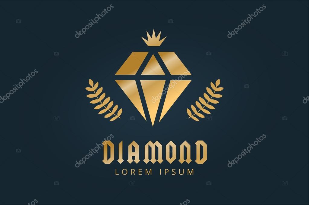 Vintage old diamond logo. Diamond icon template. Vintage retro style diamond.  Jewelry labels, ribbons, decor, ornament. Premium quality diamond vector. Diamond logo design. Retro style