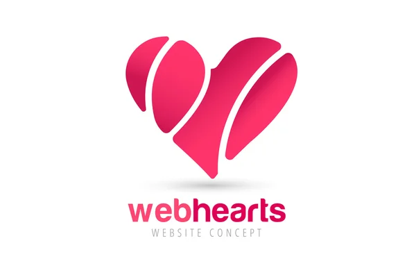 Hearts icon vector logo together — Stockový vektor