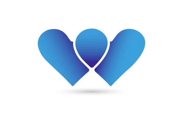 Hearts icon vector logo together — Διανυσματικό Αρχείο