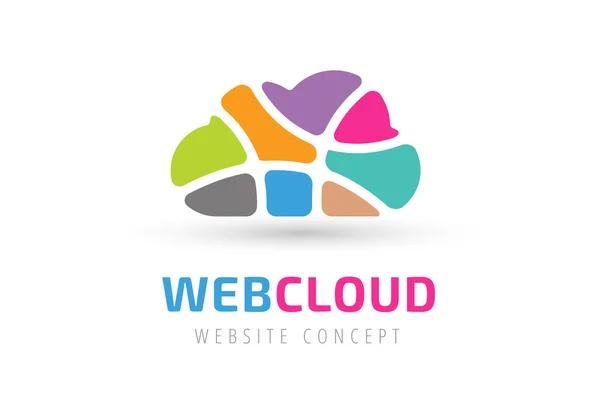Abstract net cloud vector logo — Wektor stockowy