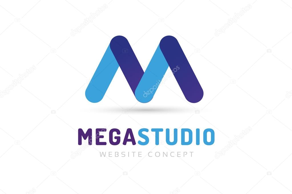 Abstract M letter vector logo icon template. M vector, m letter logo, web studio, design studio, round shape, logo icon, company m logo, abstract logo, design m element, creative idea. Company logo