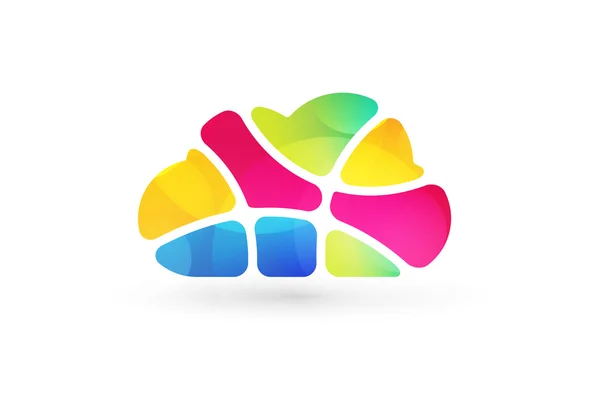 Abstract net cloud vector logo — Stockový vektor