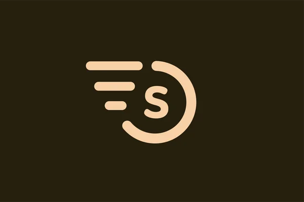 Fast line circle logo S rings monogram — Stock Vector