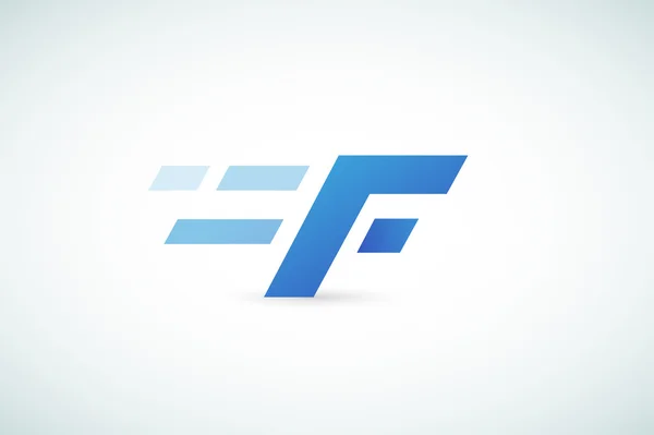 Linha rápida logotipo F ícone monograma — Vetor de Stock