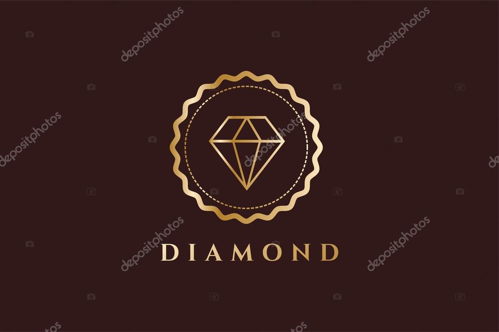 Vintage old diamond logo. Diamond icon monogram. Vintage retro style diamond.  Jewelry labels, ribbons, decor, ornament. Premium quality. Diamond logo. Retro style. Royal, crown, lawyer, hotel, brand