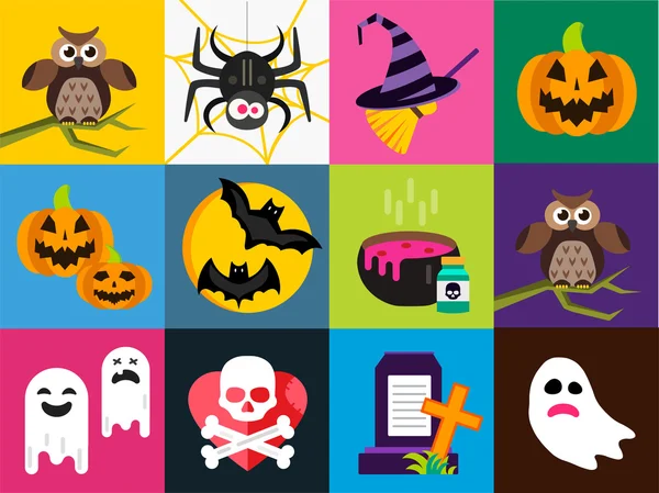 Halloween vector iconos conjunto — Archivo Imágenes Vectoriales