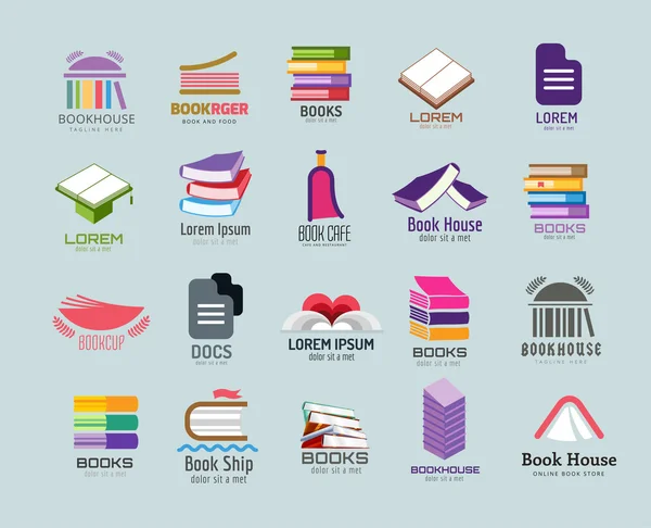 Book vector logo template set — Stock vektor