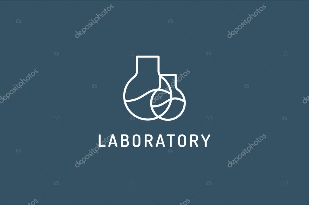 Laboratory equipment vector logo. Lab icon logo isolated on white. Chemicals, lab logo, laboratory equipment, science logo icon, technology logo, science logo. laboratory glassware logo. Testing glass