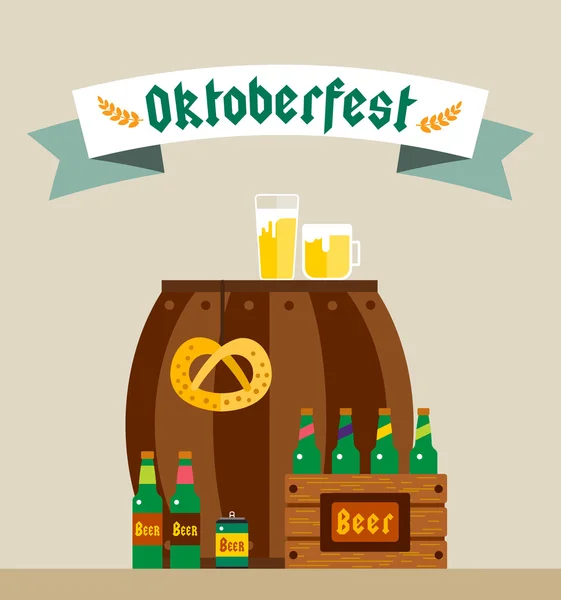 Oktoberfest oslava vektorový pozadí plakát — Stockový vektor