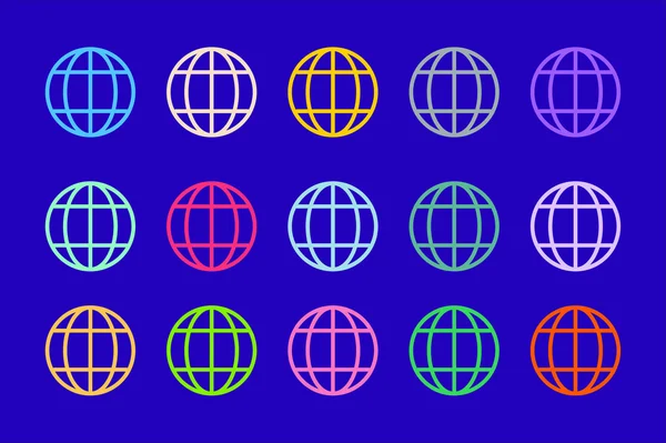 Dünya Earth logo vektör Icon set — Stok Vektör
