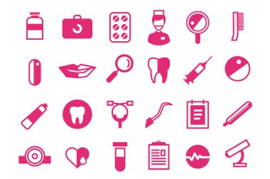 Medicine vector icons set. Doctors tools for health care clipart