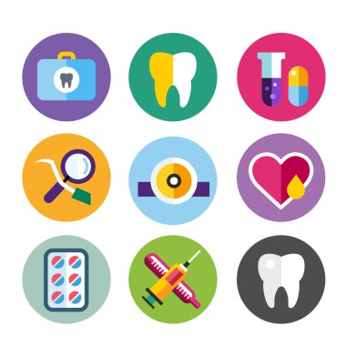 Klinik logo diş vector Icons set