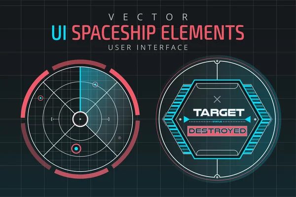 UI hud infographie interface éléments web — Image vectorielle