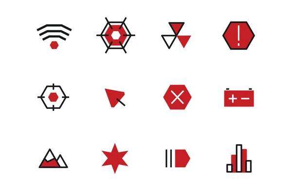 Overzicht vector Ui technologie icons set — Stockvector