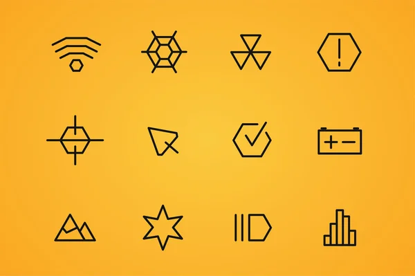 Overzicht vector Ui technologie icons set — Stockvector