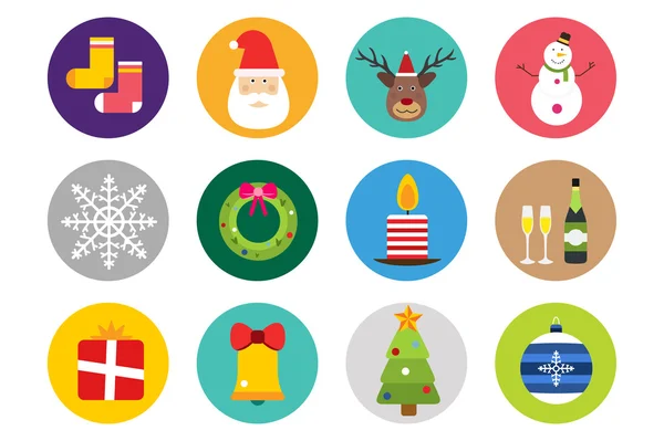 Navidad vector iconos conjunto — Vector de stock