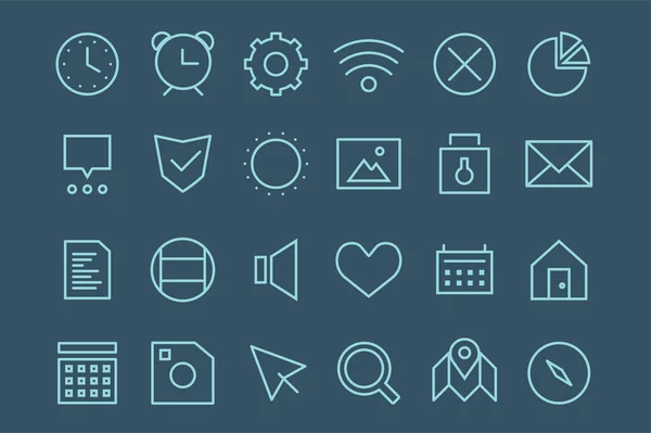 Outline vector UI user interface technology white icons set bundle — Stockvector