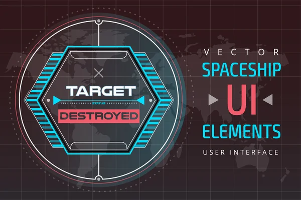 Ui hud インフォ グラフィック インターフェイス web 要素 — ストックベクタ