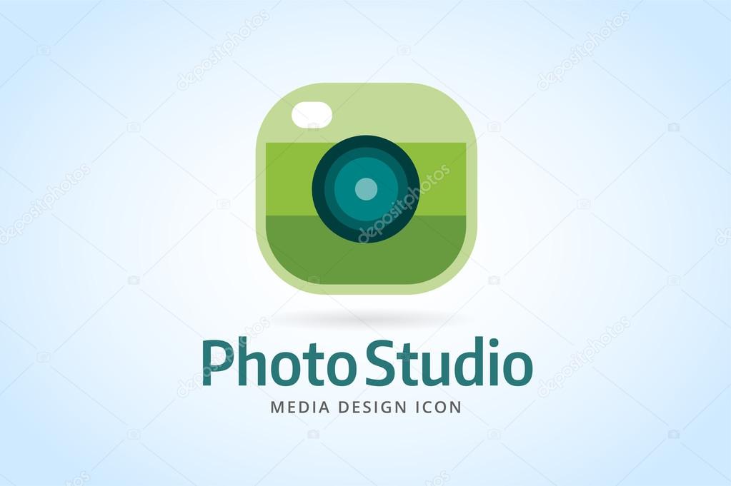 Photo app camera logo icon template. Photographer logo,photo image logo. Technology and techno logo icon. Objective lens symbol. Photo shape. Photo camera logo icon. Photographer logo, photo logo icon