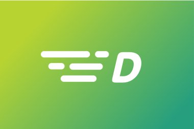 Fast line vector letter D logo monogram