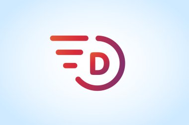 Fast line vector letter D logo monogram