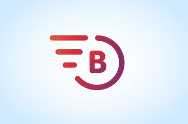 Fast line vector letter b logo monogram