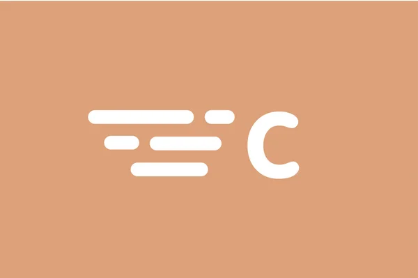 Fast line vector letter C logo monogram — Stok Vektör