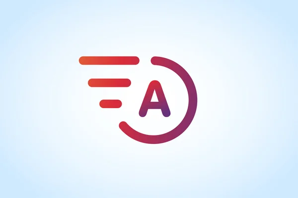 Fast line vector letter A logo monogram — Stok Vektör