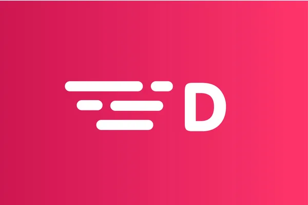 Fast line vector letter D logo monogram — 스톡 벡터