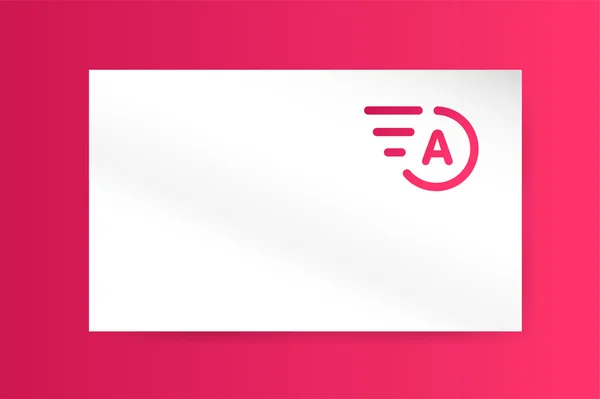 Fast line vector letter A logo monogram business card — Stok Vektör