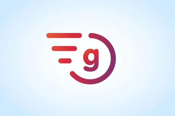 Fast line vector letter G logo monogram — Stok Vektör