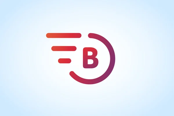 Fast line vector letter b logo monogram — Stok Vektör