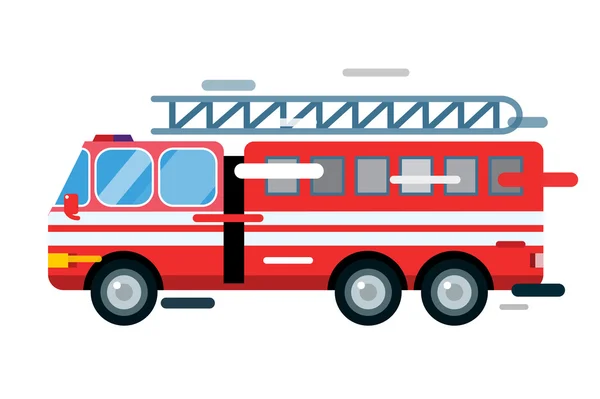 Fire truck car isolated vector cartoon silhouette — 스톡 벡터