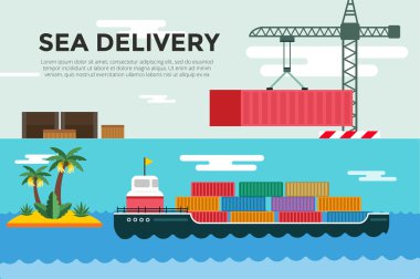 Vector transportation concept illustration global