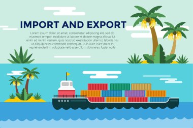 Vector transportation concept illustration global
