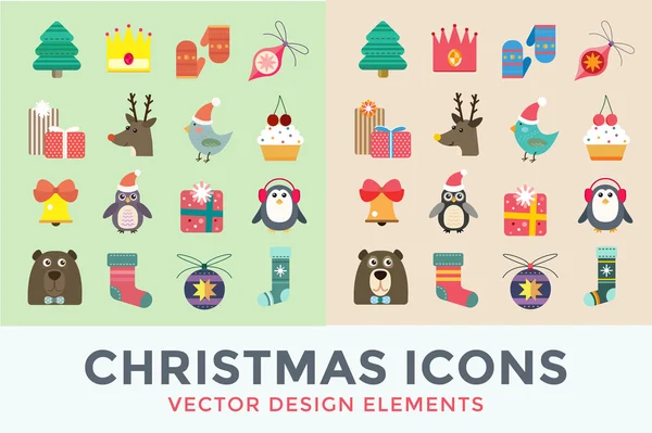 Navidad vector iconos conjunto — Archivo Imágenes Vectoriales
