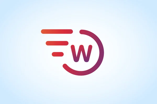 W letter vector logo monogram icon — Stok Vektör