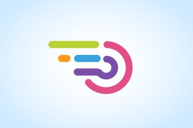 Fast line circle logo vector icon