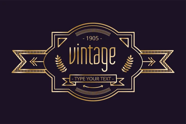 Vintage old style logo icon template — Stok Vektör